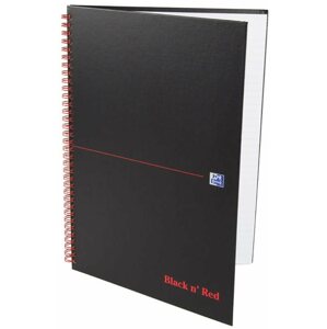 Jegyzetfüzet OXFORD Black n´ Red Notebook A4, vonalas - 70 lap