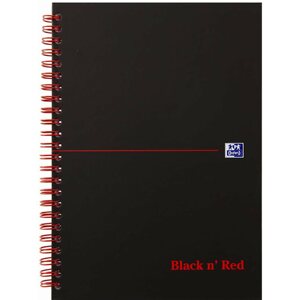 Jegyzetfüzet OXFORD Black n' Red Notebook A5, kockás - 70 lap