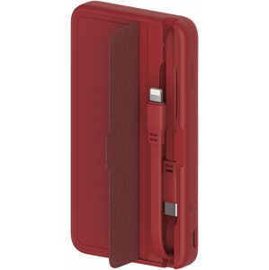 Power bank Eloop E57 10000mAh with Lightning and USB-C Cables Red