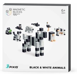 Építőjáték Pixio Black & White Animals Smart mágneses