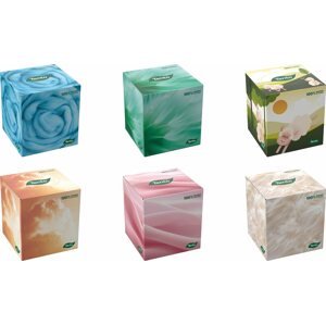 Papírzsebkendő TENTO Cube box 58 db, vegyes színek