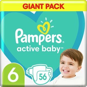 Eldobható pelenka PAMPERS Active Baby 6-os méret (56 db), 13-18 kg