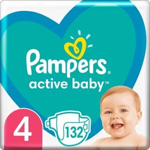 Eldobható pelenka PAMPERS Active Baby 4-es méret (132 db) - havi csomag