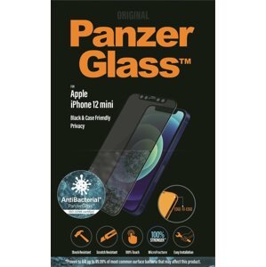 Üvegfólia PanzerGlass Edge-to-Edge Privacy Antibacterial 5,4"-es Apple iPhone-hoz, fekete