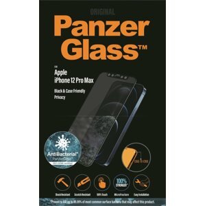Üvegfólia PanzerGlass Edge-to-Edge Privacy Antibacterial 6,7"-es Apple iPhone-hoz, fekete