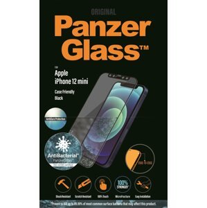Üvegfólia PanzerGlass Edge-to-Edge Antibacterial Apple iPhone 12 mini-hez Anti-Glare réteggel, fekete