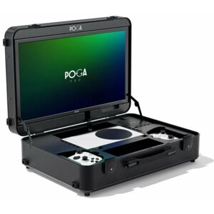 Bőrönd POGA Pro - Xbox Series LCD monitorral  - Utazótáska játékkonzolokhoz, fekete
