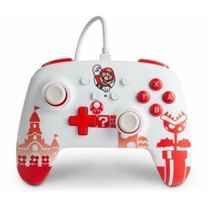 Kontroller PowerA Enhanced Wired Controller for Nintendo Switch - Mario Red/White