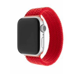 Szíj FIXED Elastic Nylon Strap Apple Watch 42/44/45/Ultra 49mm okosórához, L-es méret, piros