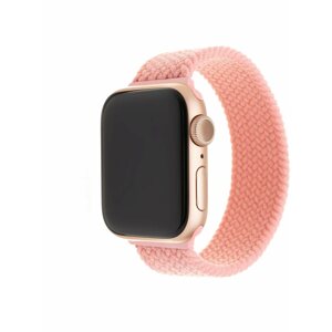 Szíj FIXED Elastic Nylon Strap Apple Watch 38/40/41mm okosórához, L-es méret, rózsaszín