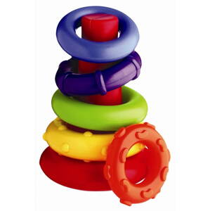 Karika toronyépítő Playgro Műanyag gyűrűpiramis