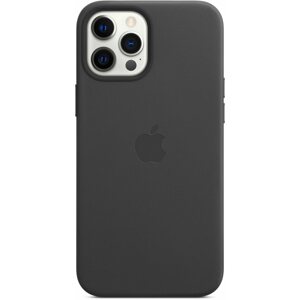 Telefon tok Apple iPhone 12 Pro Max fekete bőr MagSafe tok