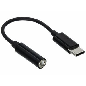 Átalakító OEM adapter USB C(M) - jack 3,5, fejhallgató + mikrofon, fekete