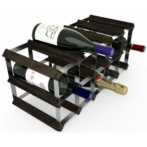 Bortartó RTA bortartó állvány 15 borosüvegnek, fekete kőris - horganyzott acél / lapra szerelve