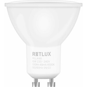 LED izzó RETLUX RLL 448 GU10 3 fokozatban dimmelhető DIMM 6W CW