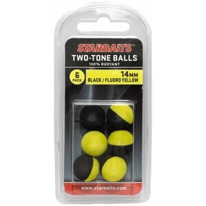 Műcsali Starbaits Two Tones Balls 14mm Fekete/sárga 6 db