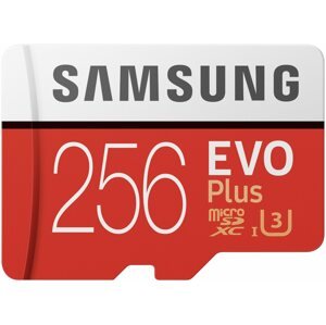 Memóriakártya Samsung MicroSDXC 256GB EVO Plus UHS-I U3 + SD adapter