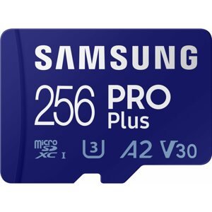Memóriakártya Samsung MicroSDXC 256GB PRO Plus + SD adapter
