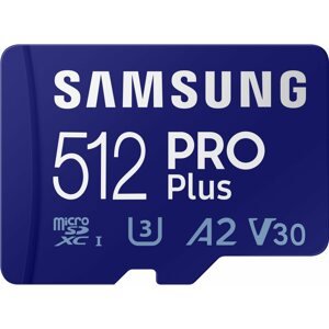 Memóriakártya Samsung MicroSDXC 512GB PRO Plus + SD adapter
