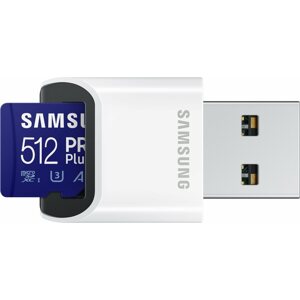 Memóriakártya Samsung MicroSDXC 512GB PRO Plus + USB-adapter