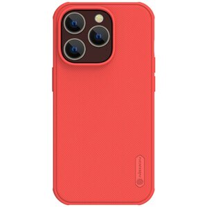 Telefon tok Nillkin Super Frosted PRO Apple iPhone 14 Pro hátlap tok - piros (Logó kivágás nélkül)