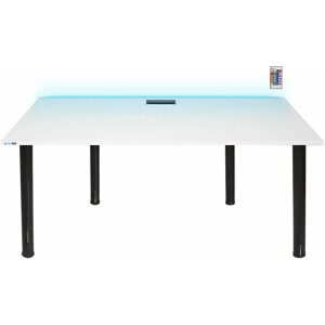 Gaming asztal SYBERDESK 139 x 68 cm, LED, fehér