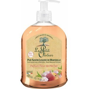 Folyékony szappan LE PETIT OLIVIER Pure Liquid Soap of Marseille - Peach Flower Perfume 300 ml
