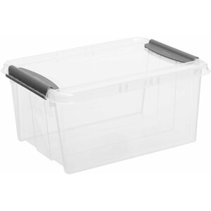 Tároló doboz Siguro Pro Box 14 l, 30×19,5×40 cm, átlátszó