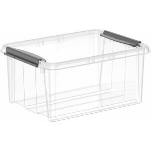 Tároló doboz Siguro Pro Box 14 l, 30×19,5×40 cm, átlátszó