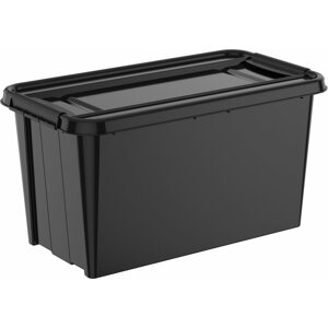 Tároló doboz Siguro Pro Box Recycled 70 l, 39,5×39×72 cm, fekete