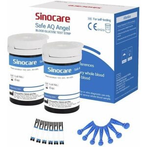 Tesztcsík SINOCARE 50 tartalék csíkból álló készlet + 50 lantszetta a Safe AQ Angel készülékhez
