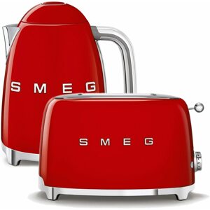 Szett vízforraló SMEG 50's Retro Style 1,7l piros + kenyérpirító SMEG 50's Retro Style 2x2 piros