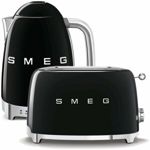Szett vízforraló SMEG 50's Retro Style 1,7l LED kijelző fekete + kenyérpirító SMEG 50's Retro Styl