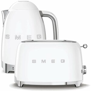 Szett vízforraló SMEG 50's Retro Style 1,7l LED kijelző fehér + kenyérpirító SMEG 50's Retro Style