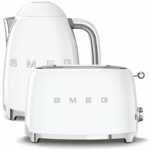 Szett vízforraló SMEG 50's Retro Style 1,7l fehér + kenyérpirító SMEG 50's Retro Style 2x2 fehér 950W