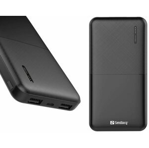 Power bank Sandberg Saver Powerbank 10000 mAh, 2x USB-A, fekete