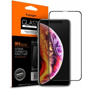 Üvegfólia Spigen Glass FC HD iPhone XS/X fekete