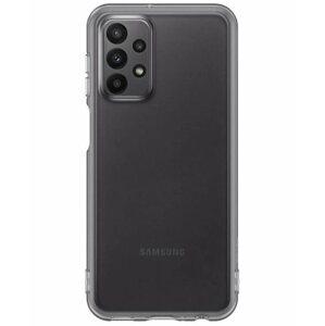 Telefon tok Samsung Galaxy A23 5G félig átlátszó hátlap fekete