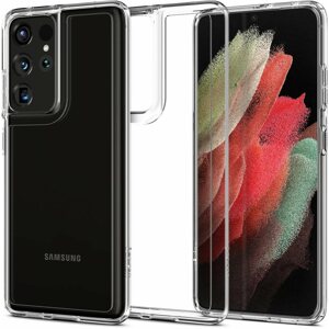 Telefon tok Spigen Ultra Hybrid Samsung Galaxy S21 Ultra átlátszó tok
