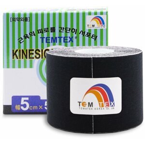 Kineziológiai tapasz Temtex tape Classic fekete 5 cm