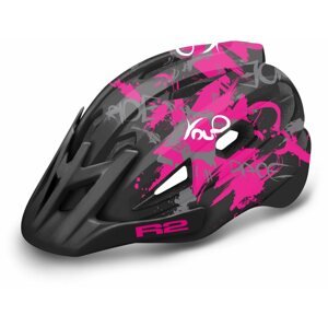 Kerékpáros sisak R2 WHEELIE ATH23E fekete / rózsaszín