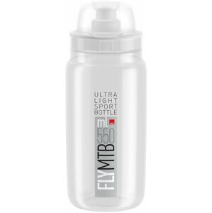 Kulacs Elite Kerékpáros vizes palack FLY MTB CLEAR grey logo 550 ml