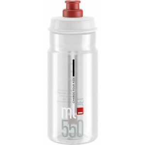 Kulacs Elite kerékpáros vizes palack JET CLEAR red logo 550 ml