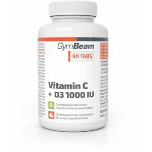 Vitamin GymBeam Vitamín C + D3 1000 IU, 90 tab.