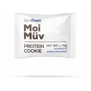 Protein szelet GymBeam MoiMüv Protein Cookie 75 g, áfonyás fehér csokoládé