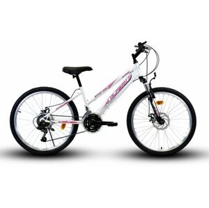 Gyerek kerékpár OLPRAN 24 Spirit SUS full disc fehér/rózsaszín