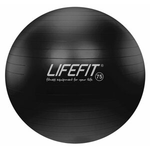 Fitness labda Lifefit anti-burst - 75 cm, fekete