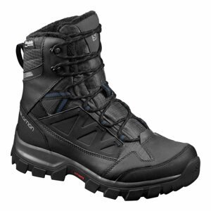 Trekking cipő Salomon CHALTEN TS CSWP Black/Black/Sargas fekete /kék  EU 42 / 260 mm
