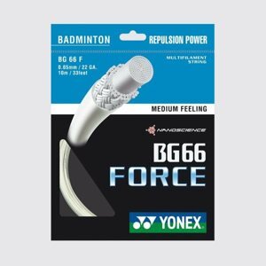 Tollasütő húr Yonex BG 66 FORCE, 0,65 mm, 10 m, fehér