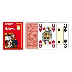 Kártya Modiano Texas Poker Size - 4 Jumbo Index - Professzionális műanyag kártyák - piros